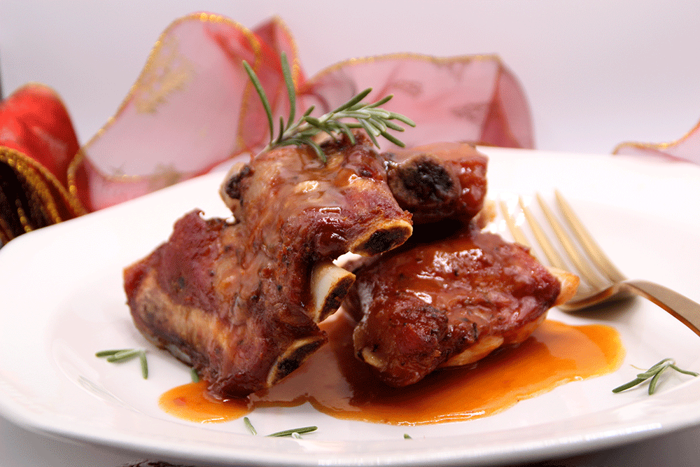 Costillar de cerdo asado al azúcar de caña