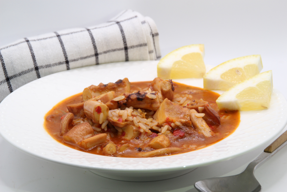 Arroz meloso con pulpo