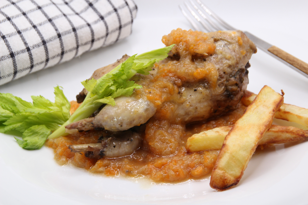 Perdices en salsa de sidra